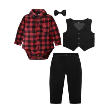 Stylish Baby Boy Plaid Suit for Special Occasions