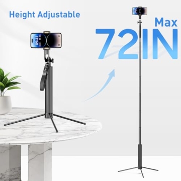 Durable 72-Inch Tripod & Selfie Stick for Cameras