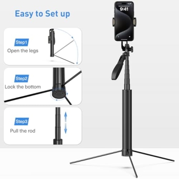 Durable 72-Inch Tripod & Selfie Stick for Cameras
