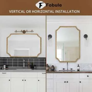 Fobule 24"x36" Decorative Scalloped Mirror with Gold Frame