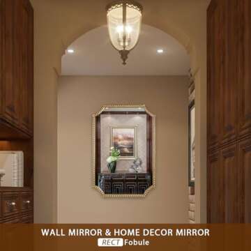 Fobule 24"x36" Decorative Scalloped Mirror with Gold Frame