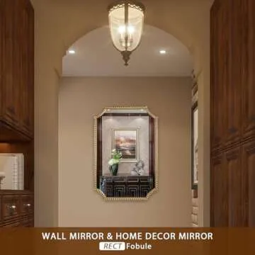 Fobule 24"x36" Decorative Scalloped Mirror with Gold Frame