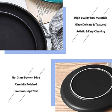 BonNoces Elegant Black Dinner Plates Set of 6