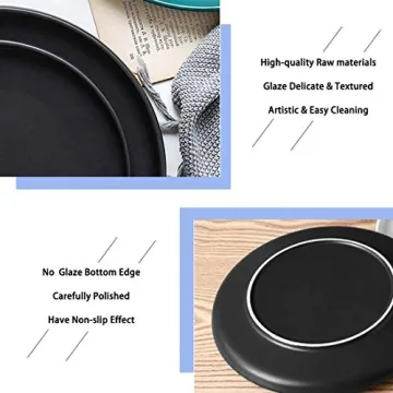 BonNoces Elegant Black Dinner Plates Set of 6