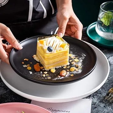 BonNoces Elegant Black Dinner Plates Set of 6