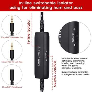 weishan HD60 S+ Chat Link Pro Cable Replacement for Elgato HD60 X, HD60PRO Capture Card, Chat Adapter Replacement for Nintendo Switch, Xbox One and PS5, with in-line Isolator