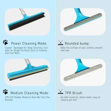 YULOOSI Adjustable Carpet Rake for Effective Pet Hair Removal