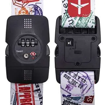 Travelkin Luggage Strap TSA Approved with TSA Lock Adjustable Luggage Strap for Suitcase to Protect ...
