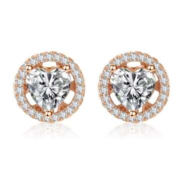 Watches Sets Gifts for Women, Rose Gold Watch Set Necklace Earring Bracelet 4 Pieces Jewelry Set for Mom Wife Girlfriend Anniversary Birthday Christmas Valentine's Day Gifts