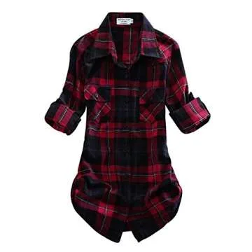Match Women's Cozy Flannel Button Down Shirt