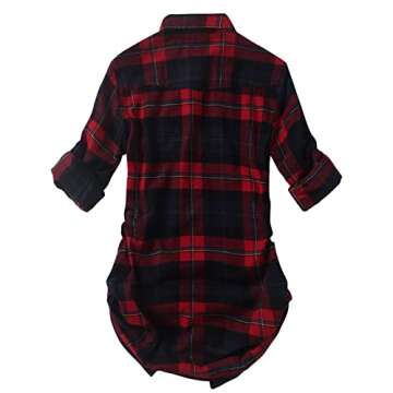 Match Women's Cozy Flannel Button Down Shirt