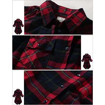 Match Women's Cozy Flannel Button Down Shirt