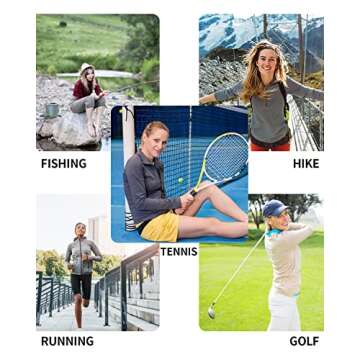 Soneven Womens Golf Shirts Moisture Wicking Long Sleeve Polo Shirts Collared V-Neck Golf Polos Shirts