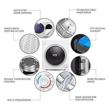 CTT 3.5 Cu. Ft. Clothes Dryer - Compact & Efficient