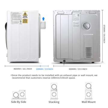 CTT 3.5 Cu. Ft. Clothes Dryer - Compact & Efficient