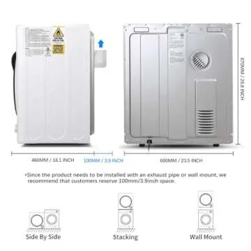 CTT 3.5 Cu. Ft. Clothes Dryer - Compact & Efficient