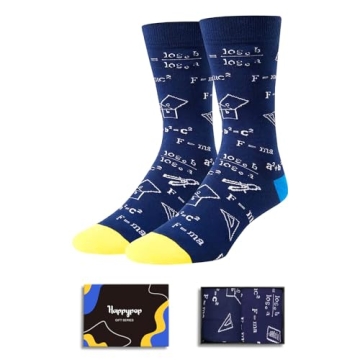 HAPPYPOP Funny Math Socks Math Gifts for Math Teachers, Math Teacher Appreciation Gifts for Men, Gif...