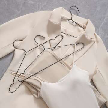 17.7" Strong Metal Wire Clothes Hangers, Coat Hanger Rack, Standard Suit Hangers, Metal Shirt Dress Hanger, 30 Pack, Black