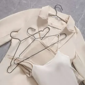 17.7" Strong Metal Wire Clothes Hangers, Coat Hanger Rack, Standard Suit Hangers, Metal Shirt Dress Hanger, 30 Pack, Black