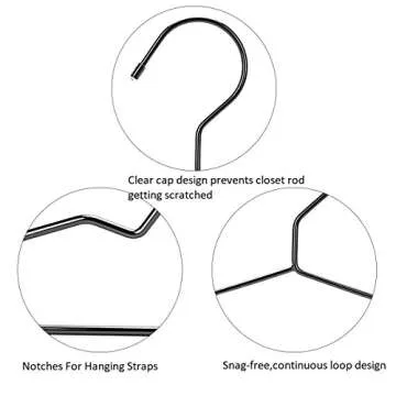 17.7" Strong Metal Wire Clothes Hangers, Coat Hanger Rack, Standard Suit Hangers, Metal Shirt Dress Hanger, 30 Pack, Black