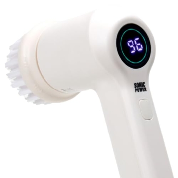 SonicPower Electric Spin Scrubber, Handheld & Ergonomic, IPx7 Waterproofing, 4 Multi-Purpose Attachments Included, Long Lasting Rechargeable Battery