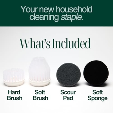 SonicPower Electric Spin Scrubber, Handheld & Ergonomic, IPx7 Waterproofing, 4 Multi-Purpose Attachments Included, Long Lasting Rechargeable Battery