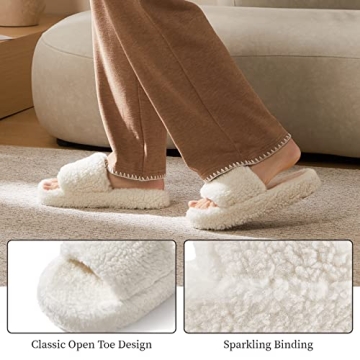 POSEE Fuzzy Memory Foam Slippers for Women - Cozy Comfort
