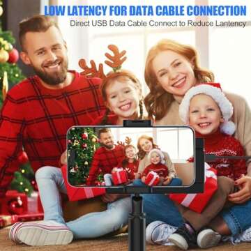 5'' Phone Vlog Selfie Monitor Screen, Back Camera Monitor for iPhone & Android, Low Latency, Easy & Stable Connection, Ideal for Content Creation TikTok, YouTube,Instagram Live Streaming