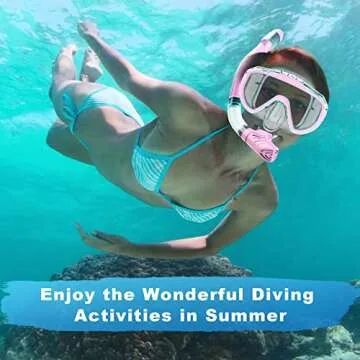 Snorkel Set, Zipoute Snorkel Dry Top Snorkeling Gear for Adults, Panoramic Anti-Leak and Anti-Fog Tempered Glass Lens, Adults Adjustable Snorkeling Set, Scuba Diving Swimming Training Snorkel Kit