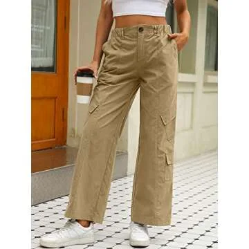 AUTOMET Khaki Pants Women Baggy Cargo Pants Low Waist Jeans y2k Parachute Pant Aesthetic Clothes Utility Hiking Pants Gothic Summer Outfits