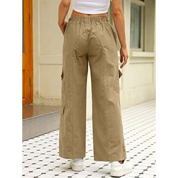 AUTOMET Khaki Pants Women Baggy Cargo Pants Low Waist Jeans y2k Parachute Pant Aesthetic Clothes Utility Hiking Pants Gothic Summer Outfits
