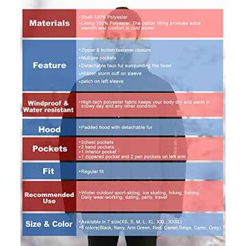 PUREMSX Men's Winter Puffer Jacket - Stylish & Warm