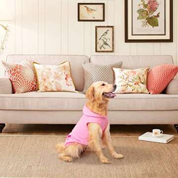 EXPAWLORER Dog Hoodie with Pocket, Polar Fleece Dog Sweatshirt Fall Cold Winter Sleeveless Sweater with Hood, Warm Cozy Pet Clothes for Small to Large Dogs Boys and Girls (Pink, M)