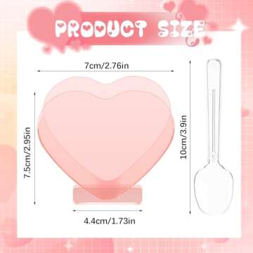 Ziliny Mini Dessert Cups with Spoons 2.7 oz Plastic Appetizer Cup Clear Disposable Reusable Heart Sh...