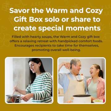 Gift Basket Village Warm and Comfy Gift Box - Includes Crackers, Soup Bowls and Savory Soups - Get Well Soon Gifts for Women and Men - Comfort Food Gift Box for Cold Weather, Winter, Autumn & More