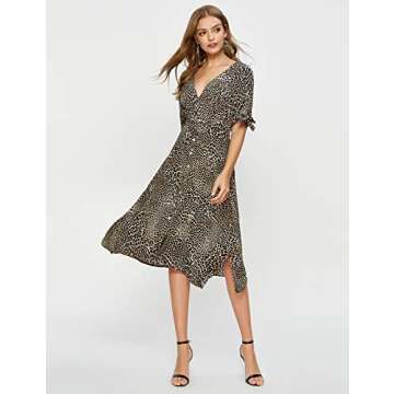 Escalier Women's Leopard Wrap Dress for Every Occasion