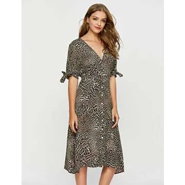 Escalier Women's Leopard Wrap Dress for Every Occasion