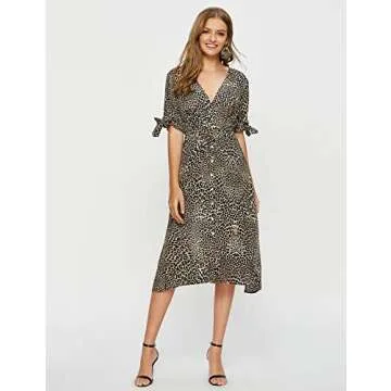 Escalier Women's Leopard Wrap Dress for Every Occasion