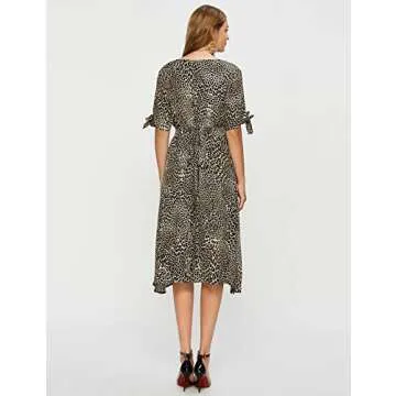 Escalier Women's Leopard Wrap Dress for Every Occasion