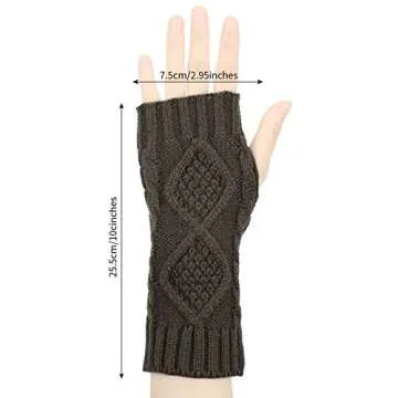 SATINIOR Women Knit Fingerless Gloves - Cozy Arm Warmers in 8 Colors