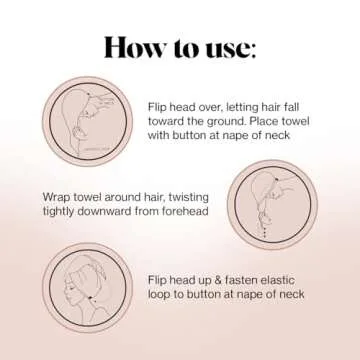 Kitsch Microfiber Hair Towel Wrap for Women - Valentines Gift for Her, Microfiber Towel, Super Absorbent, Quick Dry, Anti-Frizz - for Long and Short Hairs, Turbans for Women, Hair Wrap - White