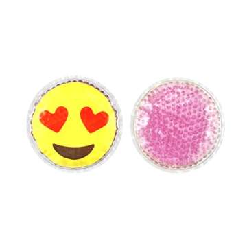 Hot Cold Kids Emoji Boo Boo Ice Packs (4 Pack) by FOMI Care | Fun Children's Gel Bead Wrap | Pain Relief for Kids Injuries, Wisdom Teeth, Tired Eyes, Headaches | Reusable | 4 Inches Each