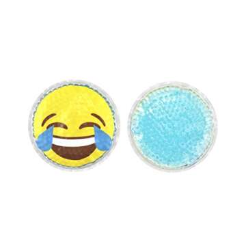 Hot Cold Kids Emoji Boo Boo Ice Packs (4 Pack) by FOMI Care | Fun Children's Gel Bead Wrap | Pain Relief for Kids Injuries, Wisdom Teeth, Tired Eyes, Headaches | Reusable | 4 Inches Each