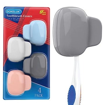 Toothbrush Covers Caps Family Pack:Tooth Brush Coveres Travel Case Protector Plastic Clip for Househ...