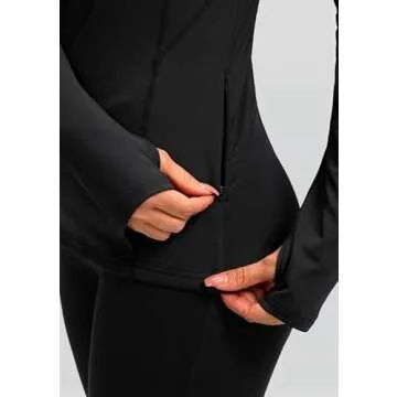 Women's Thermal Fleece Lined Running Shirt with Thumb Holes