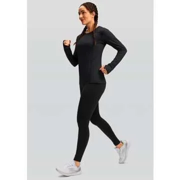 Women's Thermal Fleece Lined Running Shirt with Thumb Holes