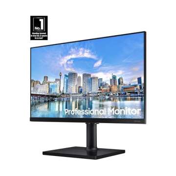 SAMSUNG FT45 Series 24-Inch FHD 1080p Computer Monitor, 75Hz, IPS Panel, HDMI, DisplayPort, USB Hub,...