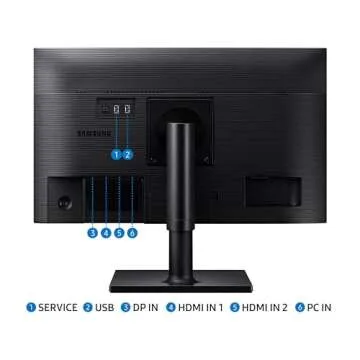 SAMSUNG FT45 Series 24-Inch FHD 1080p Computer Monitor, 75Hz, IPS Panel, HDMI, DisplayPort, USB Hub, Height Adjustable Stand, 3 Yr WRNTY (LF24T454FQNXGO),Black