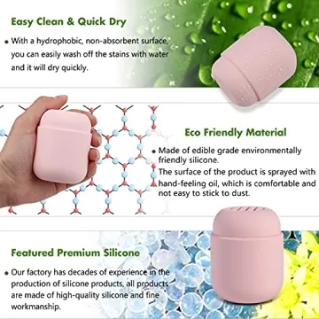 BEZOX Makeup Sponge Holder, Silicone Travel Beauty Sponges Case, Cosmetic Face Blender Drying Container (BLENDER NOT INCLUDED) - Pink