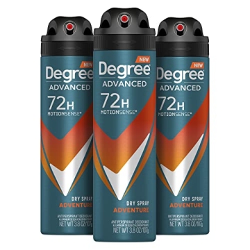 Degree Men Adventure 72-Hour Antiperspirant Dry Spray – 3 Pack